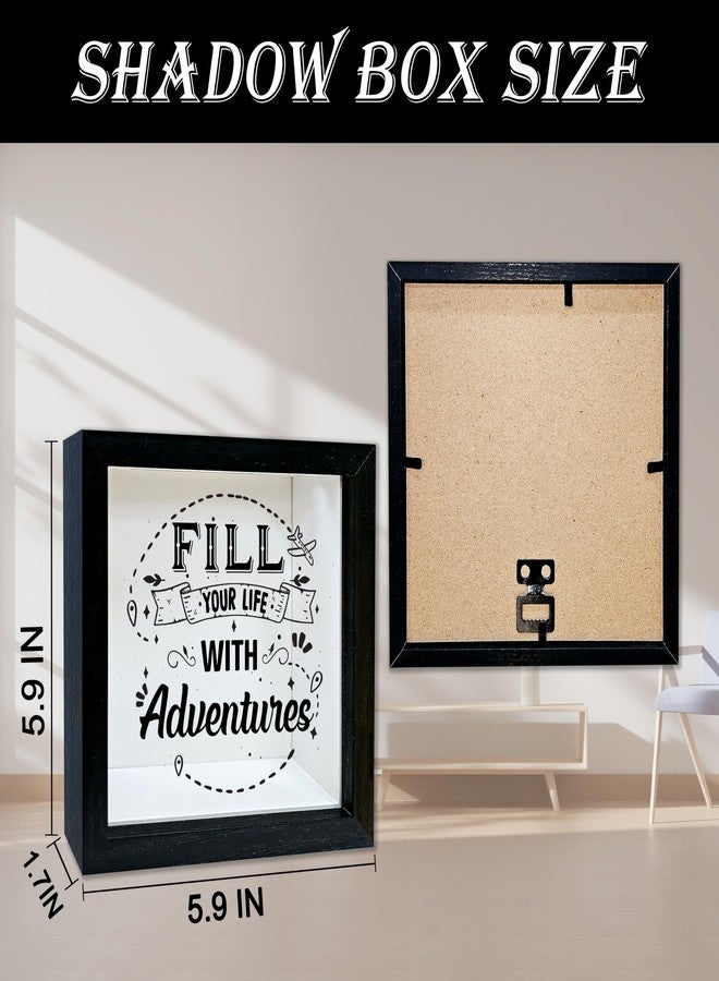 Mueddur Adventure Fund Shadow Box Frame, Honeymoon Fund Box with Slot, Fill Your Life with Adventures Theme Travel Memory Box, Adventure Archive Box Wedding Gifts, Decorative Wooden Money Savings -04 - Image 2